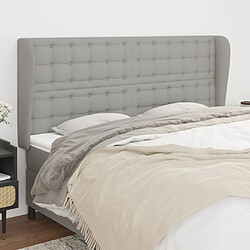 Maison Chic Tête de lit scandinave avec oreilles,meuble de chambre Gris clair 203x23x118/128 cm Tissu -MN13160