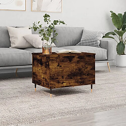 Maison Chic Tabls basse,Table Console pour salon Chêne fumé 60x44,5x45 cm Bois d'ingénierie -MN79711