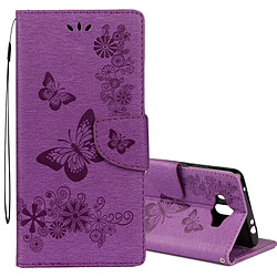 Wewoo Housse Étui Violet pour Huawei Mate 10 Vintage motif de papillon floral en relief gaufré en cuir avec fente carte et titulaire portefeuille lanière