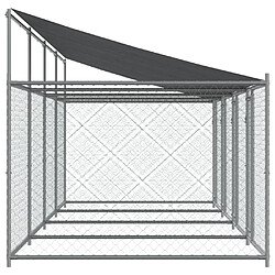 Acheter vidaXL Cage pour chien avec toit et portes gris 8x2x2m acier galvanisé