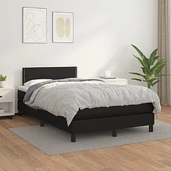 Avis Maison Chic Lit adulte- Lit + matelas,Sommier à lattes de lit avec matelas noir 120x190 cm similicuir -GKD10490