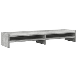 vidaXL Support de moniteur gris béton 100x24x16 cm bois d'ingénierie