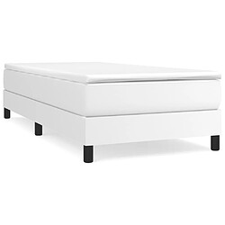 vidaXL Sommier à lattes de lit avec matelas Blanc 80x200 cm Similicuir