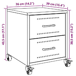 vidaXL Table de chevet rose 36x39x43,5 cm acier pas cher