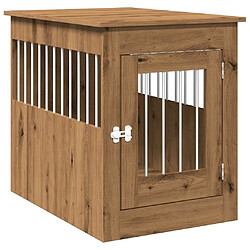 vidaXL Meuble de cage pour chiens chêne artisanal 55x80x68 cm