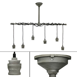 Ecd Germany Lampe suspendue 120 cm de métal cm E27 6 flammes