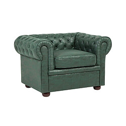 Beliani Fauteuil CHESTERFIELD Cuir PU Vert