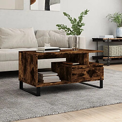 Maison Chic Table basse,Table Console Table d'appoint, Table pour salon Chêne fumé 90x49x45 cm Bois d'ingénierie -MN46546