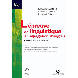 L'épreuve de linguistique à l'agrégation d'anglais : grammaire, phonologie