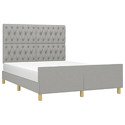 Avis Maison Chic Lit adulte - Cadre Structure de lit avec tête de lit Contemporain Gris clair 140x200 cm -MN64762