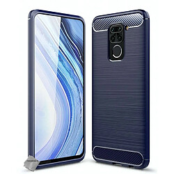 Htdmobiles Coque silicone gel carbone pour Xiaomi Redmi Note 9 + film ecran - BLEU FONCE