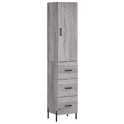 vidaXL Buffet haut Sonoma gris 34,5x34x180 cm Bois d'ingénierie