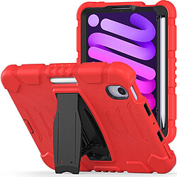 Coque en TPU quatre coins améliorés avec béquille rouge/noir pour iPad mini (2021)