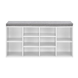 Helloshop26 Meuble à chaussures armoire rangement MDF polyester 103 cm blanc gris 03_0002846