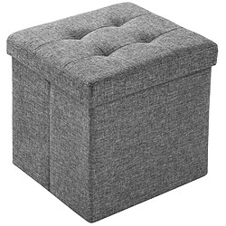 Acheter Helloshop26 Pouf coffre de rangement pliable tissu gris clair 1208015