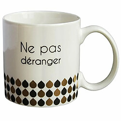 Avis La Carterie 76000554 Ne pas déranger Mug Porcelaine Noir/Or 11,6 x 9,5 x 8,2 cm