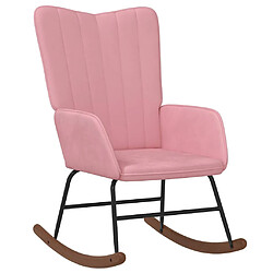 vidaXL Chaise à bascule Rose Velours