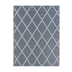 Avril Paris Tapis d'extérieur en plastique tressé - 150x220cm - Gris - Réversible - 100% polypropylène - 400gr / m2 - TUNIS