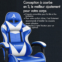 Acheter ALFORDSON Chaise de Jeu Siège de Bureau Repose-pieds Racing Siège en Cuir PU