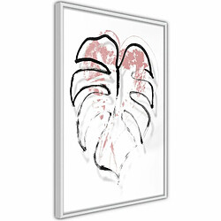 Paris Prix Affiche Murale Encadrée Black Leaf Outline 20 x 30 cm Blanc