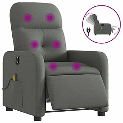 Maison Chic Fauteuil Relax pour salon, Fauteuil inclinable de massage électrique gris foncé tissu -GKD50250