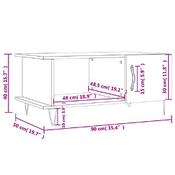 vidaXL Table basse chêne marron 90x50x40 cm bois d'ingénierie pas cher