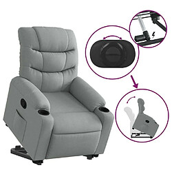 Maison Chic Fauteuil Relax pour salon, Fauteuil inclinable Gris clair Tissu -GKD23803 pas cher