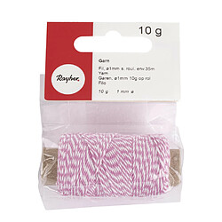 Rayher Ficelle bicolore rose et blanc 35 m x ø 1 mm