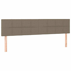 Maison Chic Lot de 2 Têtes de lit design pour chambre - Décoration de lit Taupe 90x5x78/88 cm Tissu -MN23403