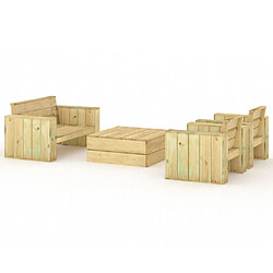 Maison Chic Salon de jardin 4 pcs - Table et chaises d'extérieur - Mobilier/Meubles de jardin Moderne Bois massif de pin imprégné -MN91988