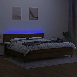 Acheter Maison Chic Lit adulte- Lit + matelas + LED,Sommier à lattes de lit matelas et LED Marron foncé 200x200 cm -GKD84558