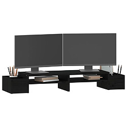 Avis vidaXL Support de moniteur Noir 100x27,5x15 cm Bois de pin solide