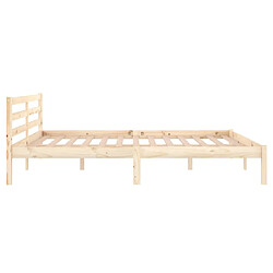 Maison Chic Lit adulte - Lit simple Cadre de lit,Structure du lit Contemporain Bois de pin massif 160x200 cm -MN32444 pas cher