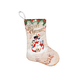 C212 2pcs Modèle de bonhomme de neige imprimé Chaussettes de Noël Pendentif Décorations de Noël Arbre de Noël Chaussettes de Noël Sac-cadeau