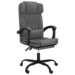 Maison Chic Fauteuil inclinable de bureau,Fauteuil luxe de relaxation Gris Similicuir -MN27895