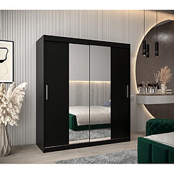 Abiks Meble Armoire Tokyo 1 à portes coulissantes 200/180/62 2 portes (noir/noir)