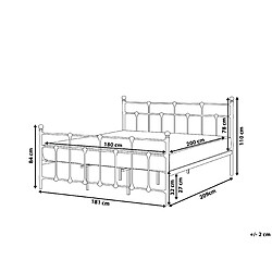 Avis Beliani Lit double en métal noir 180 x 200 cm LYNX