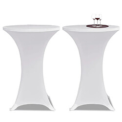 vidaXL Housse de table Ø 70 cm Blanc extensible 2 pcs