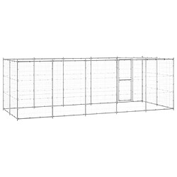 Acheter Helloshop26 Chenil extérieur cage enclos parc animaux chien extérieur acier galvanisé avec toit 12,1 m² 02_0000433