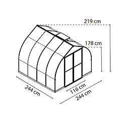 Serre de jardin 5.7m² argent - 703726 - PALRAM