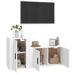 Avis Maison Chic Ensemble de meubles TV 2 pcs pour salon - Blanc Bois d'ingénierie -MN40967