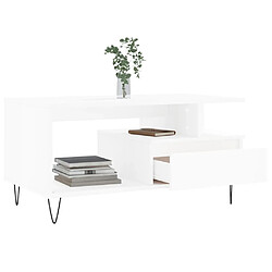 Acheter Maison Chic Table basse,Table Console Table d'appoint, Table pour salon Blanc 90x49x45 cm Bois d'ingénierie -MN38767