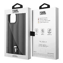 Karl Lagerfeld Coque pour iPhone 14 Plus Dos Cuir Vegan Matelassé Noir