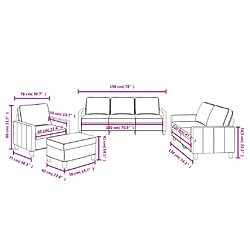 vidaXL Ensemble de canapés 4 pcs avec coussins Taupe Tissu pas cher