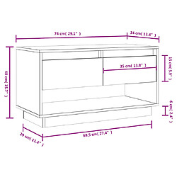 vidaXL Meuble TV Marron miel 74x34x40 cm Bois de pin massif pas cher