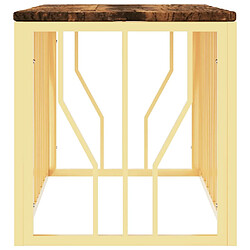 Acheter Maison Chic Tabls basse,Table Console pour salon doré acier inoxydable et bois massif récupération -MN36126