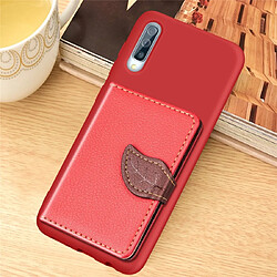 Wewoo Coque Renforcée Support de portefeuille de sac de carte de modèle de litchi + Etui de téléphone TPU avec fente pour carte de Galaxy A50 Rouge