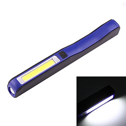 Wewoo Lampe de poche torche bleu 100LM COB LED 2-Modes haute luminosité forme de stylo lumière de travail / de avec 90 degrés rotatif pince à magnétique, blanche