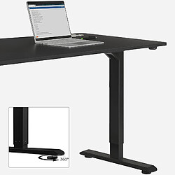 Acheter Helloshop26 Bureau électrique réglable en hauteur en continu bureau assis-debout avec moteur longueur réglable 140 x 70 x (73-114) cm en acier noir 12_0001302