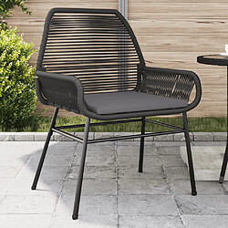 vidaXL Chaises de jardin lot de 2 avec coussins noir résine tressée